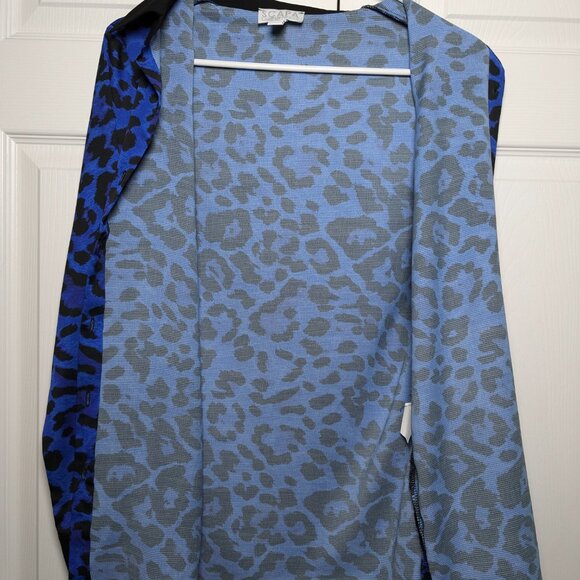 Scapa Lauren Perre Duchessa XS Royal Blue Black Animal Print Shirt NWT - Picture 15 of 16